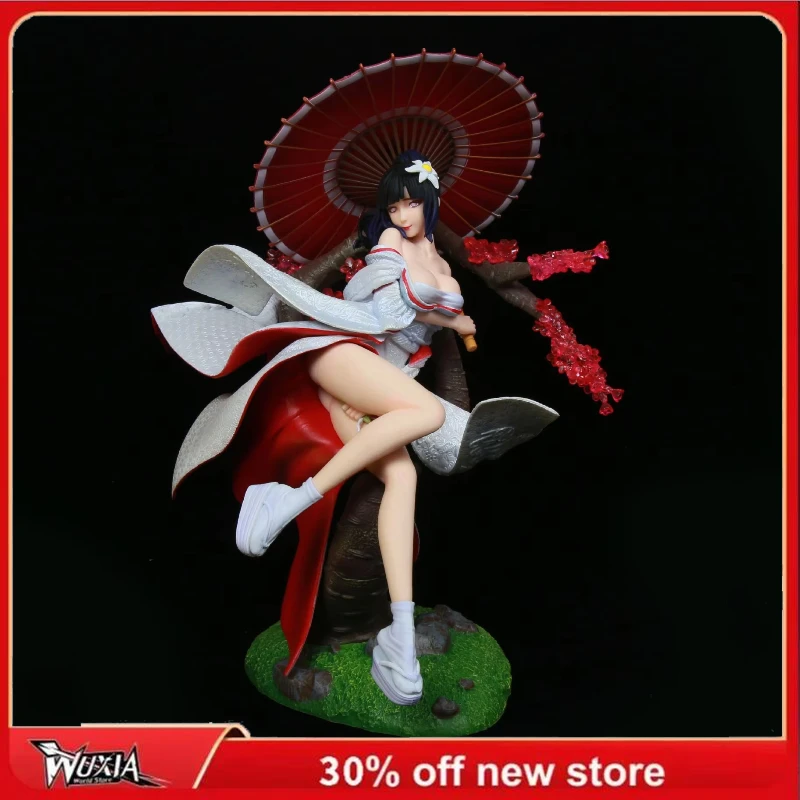 27m New Narut Anime Figure Hyūga Hinata Kimono Sexy Beautiful Girl Action Figure Ornaments Collection Desktop Display Gift Toy