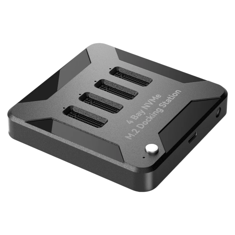4 Bay M.2 NVMe Docking Station USB‑C 10Gb External SSD Enclosure For 2230 2242 2260 2280 M.2 Solid State Drive Multi‑Disk Reader