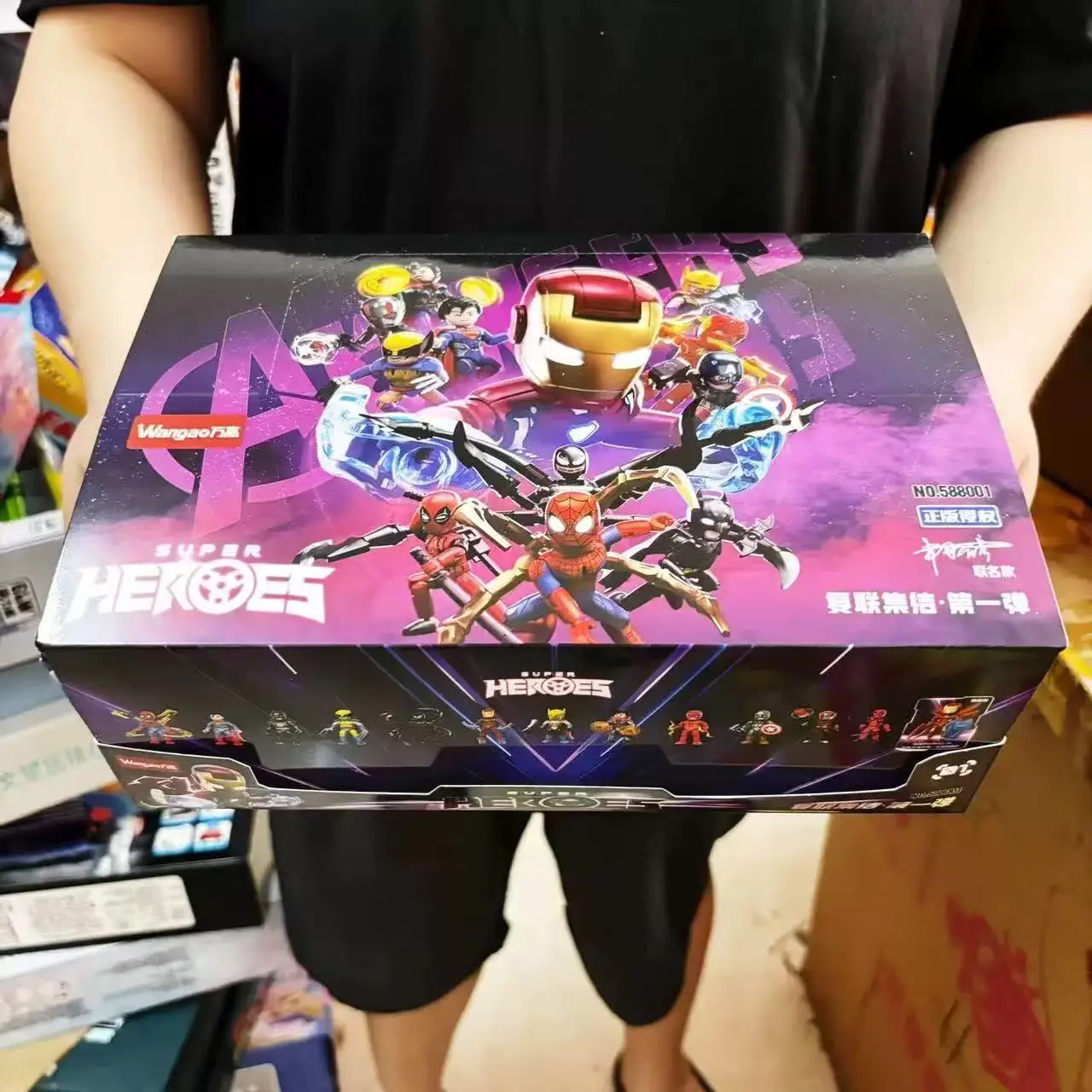 Blocs de construction de poche non répétables, 12 pièces, jouets Iron Man Venom Wolverine, figurines d'action, modèle assemblé, jouets cadeaux