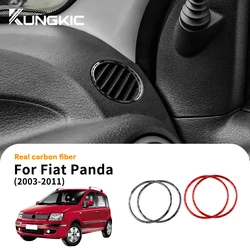 Real Soft Carbon Fiber Sticker For Fiat Panda 2003 2004 2005 2006 2007 2008 2009 2010 2011 LHD RHD Car Instrument Air Outlet