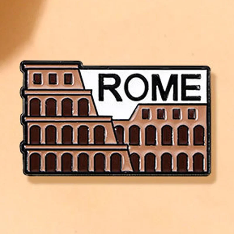 Interesting South American Roman Colosseum ROME Brooch Party Attire Hat Bag Accessory Badge