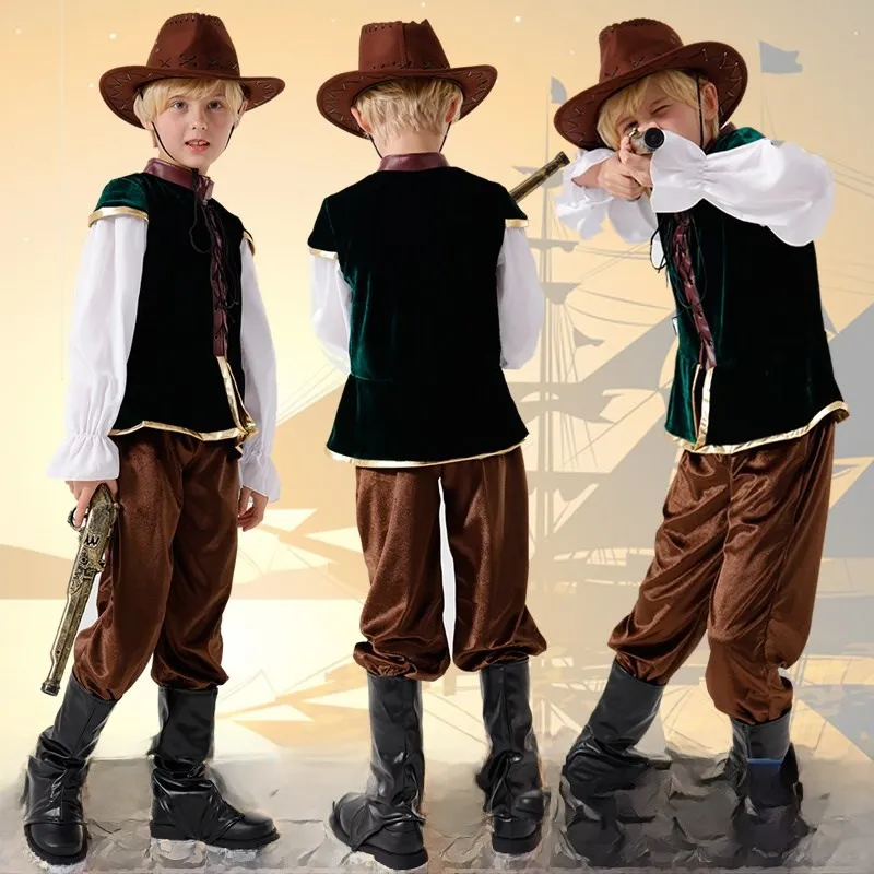 

Halloween Pirate Costume Grimms Fairy Tale Role Play Stage Performance Little Prince Cos Six One Traditional Ethnic Wear