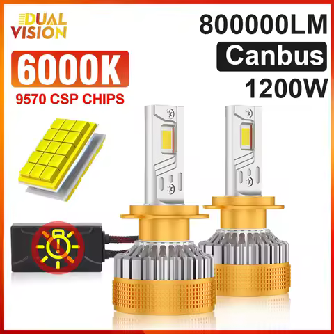 800000LM H7 Led Canbus Car Headlight Bulbs H4 H1 Led Light D1S D3S D2S D4S D5S D8S H9 H11 HB3 9005 HB4 9006 9012 HIR2 6000K Lamp