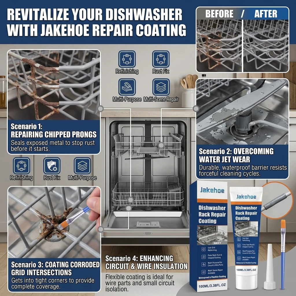 Dishwashing Rack Repair Coating Metal Cleaning Paint 100g Dishwasher Rack Repair Coating Plastic Cleaner And Polish For Kitchen