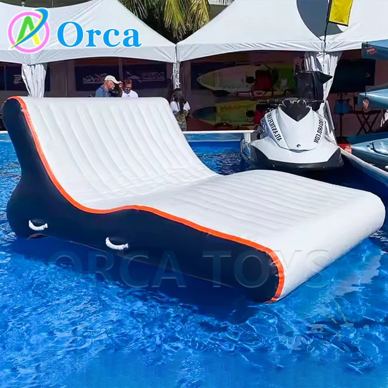 

New Design Large Floating Island Platform Bed Inflatable Water Sofa Leisure Deck Chair Yacht Boat Water Amusement Facility