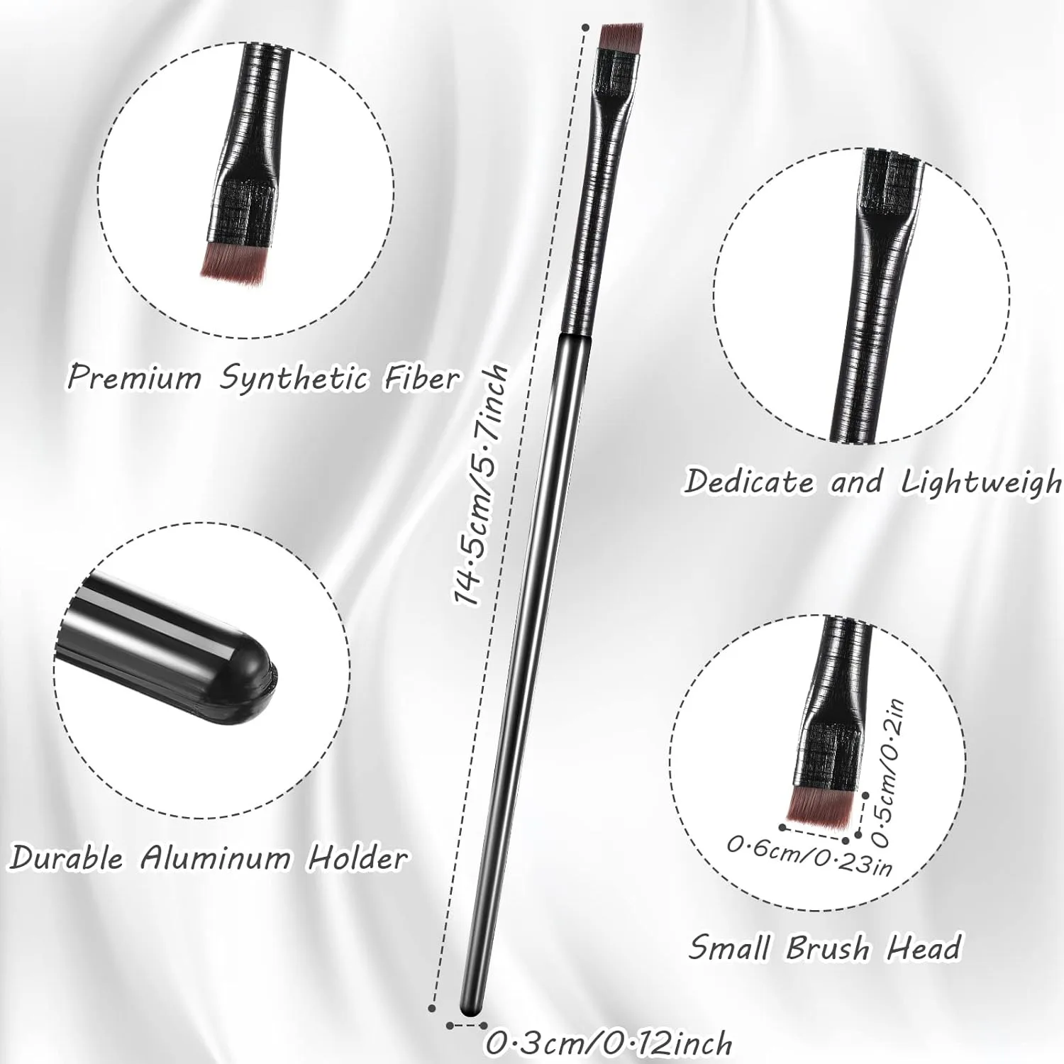 Micro Blade Liner Brush – Ultradünne 3 mm abgewinkelte Bürste für chirurgische Präzision im Eyeliner, Augenbrauen-Styling und Lippenkonturierung |   Profes