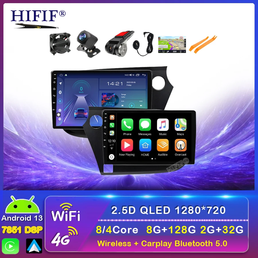 8+128G Carplay IPS for Honda Insight 2009-2014 Car Radio Multimedia Video Player Navigation GPS No 2 Din  DVD