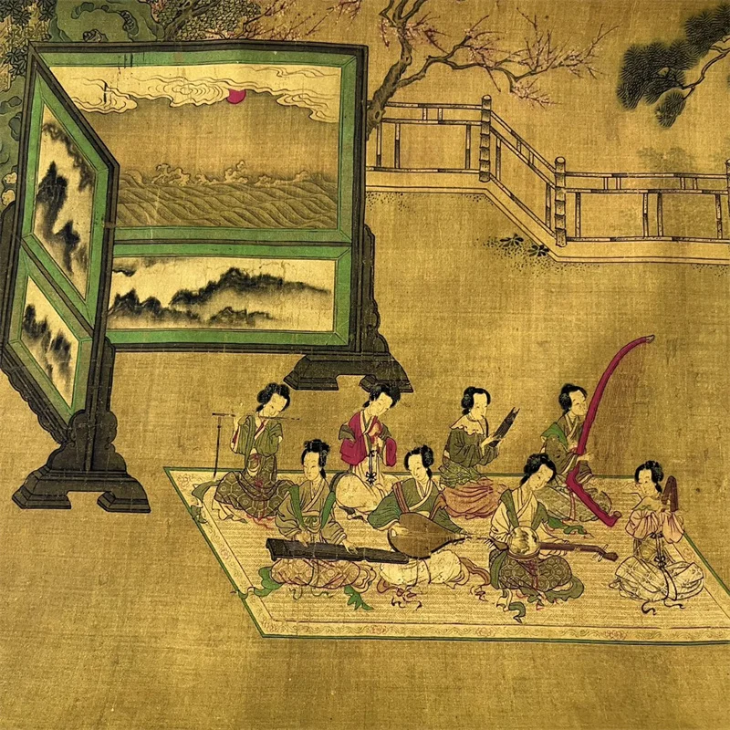 ورق صورة صيني قديم، لوحة قصة شخصية، صورة شوانجي تشيو ينغ، لوحة طويلة التمرير #4