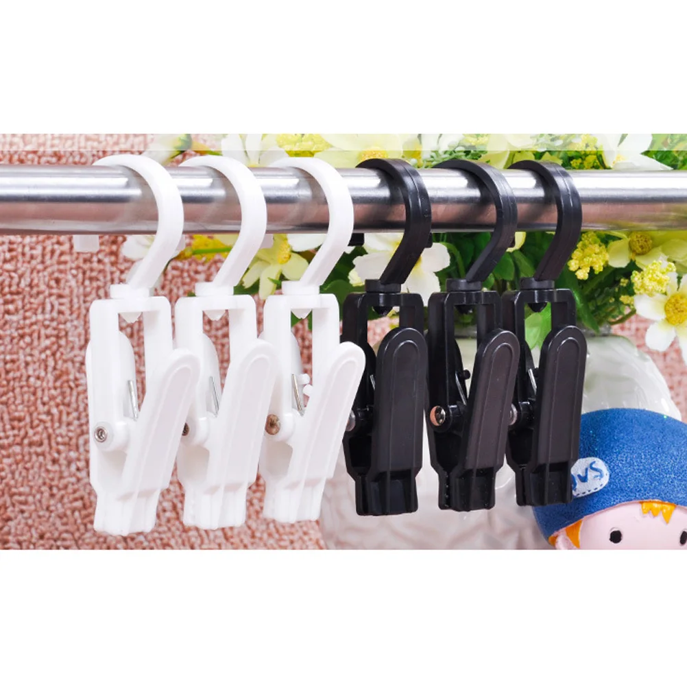 

10 Pcs Rotating Hook Clip Curtain Clips Clever Swivel Ordinary 360 Degree Rotatable Hooks Clamps