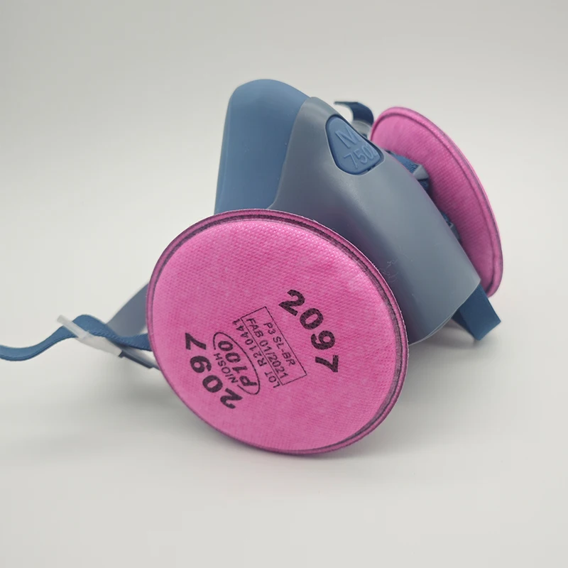 7502 قناع تنفس من السيليكون مع 2097 مجموعة نظارات مرشح لطلاء الغبار الايبوكسي بخار عضوي الفورمالديهايد لحام طحن