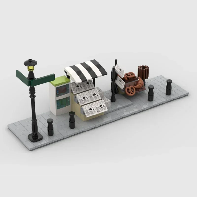 Street view modelo moc tijolos de construção várias cenas de canto tecnologia blocos modulares presentes brinquedos de natal diy conjuntos montagem
