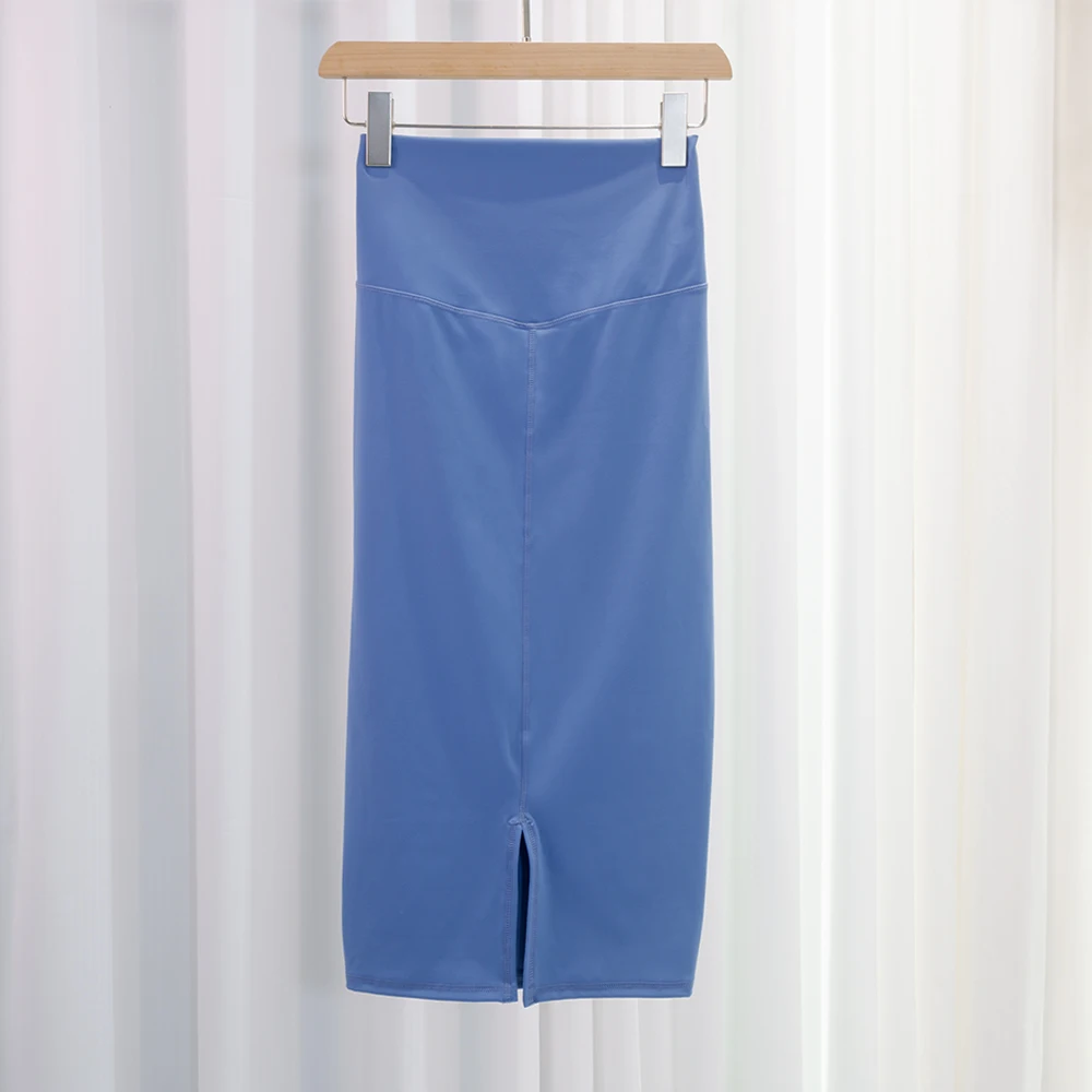 LULU FLORA Hüftbetonter Rock, halber Rock, hohe Elastizität, Yoga mit hoher Taille, Frühling und Sommer, mittellange Länge, Retro-Nude-Stil – Detail 16