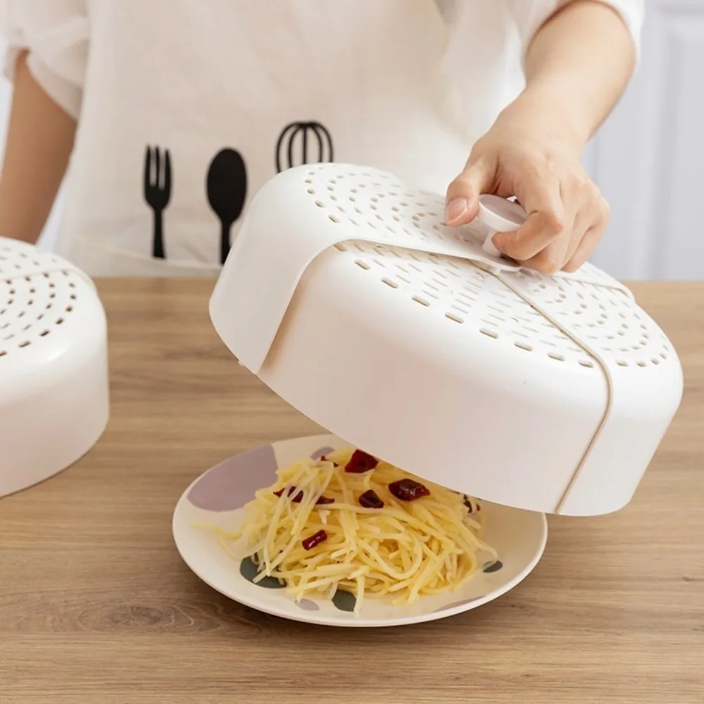 

Multifunctional Plastic Food Cover Foldable Dustproof Dishes Lid Round Hollowed Out Mesh Cage Kitchen Accessories