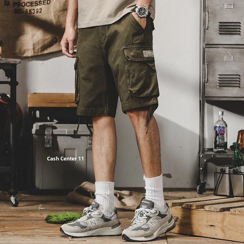 

American Sle Loose Straight Leg Casual orts Men's Workwear Summer Trendy New Five-Point Pants Breathable Cotton Youth