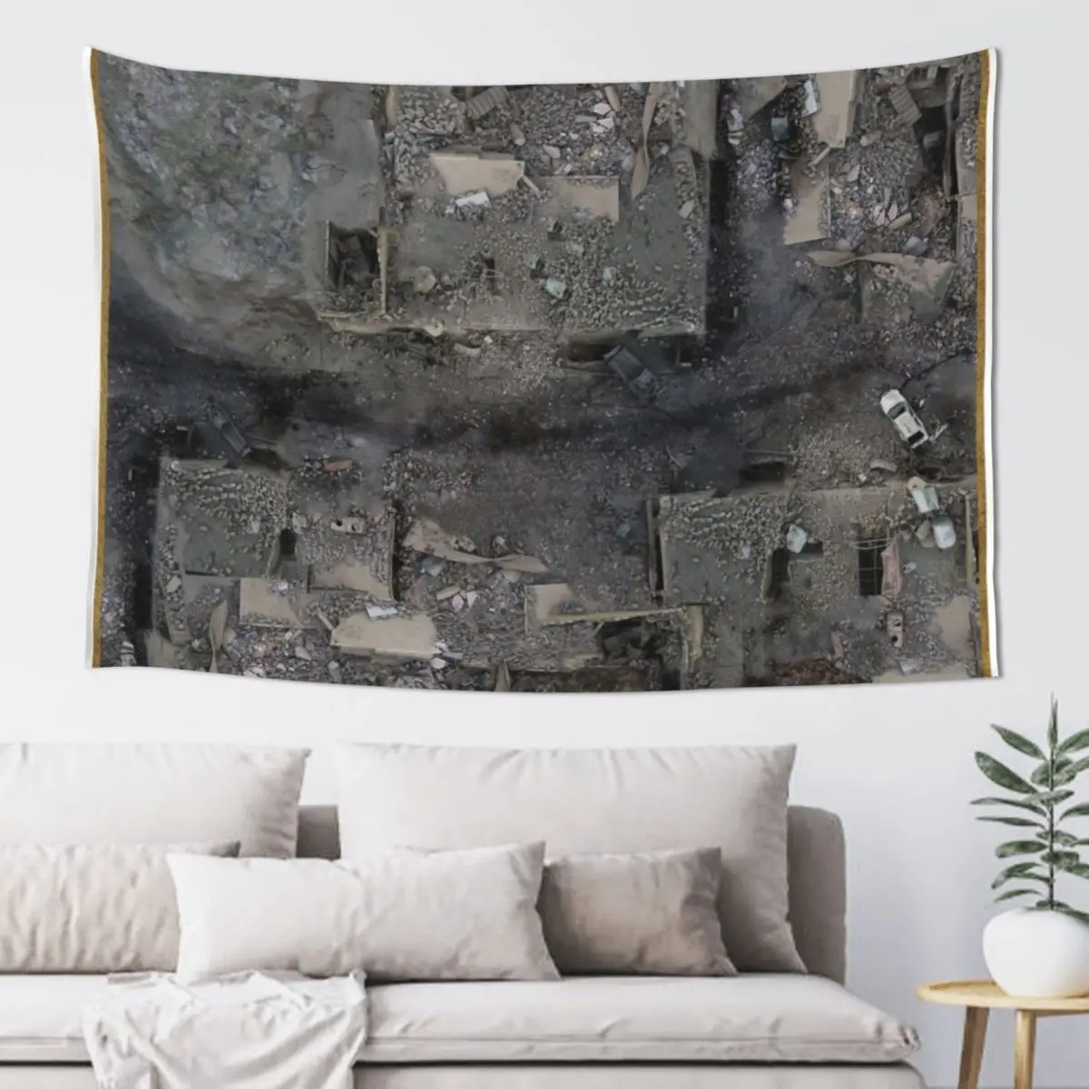 Modern Ruins Design 001 Battle Map for Tabletop RPG Gaming Miniatures Tapestry Wallpaper Room Decor Cute Tapestry