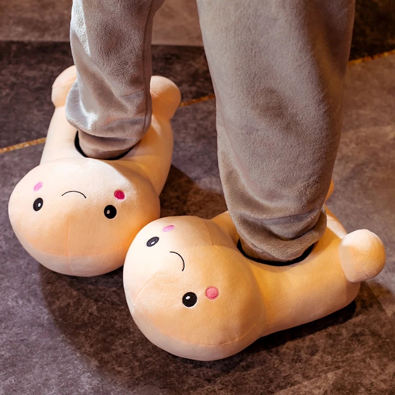 Warm Slippers Creative Penis Home Slippers Funny Flat Shoes Simulation Lovely Penis Slippers Indoor Floor Slippers