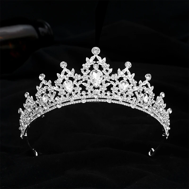 Diadema corona di cristallo per donna, corona nuziale Tiara Vintage per spose, diadema principessa per ragazze festa di compleanno di Halloween