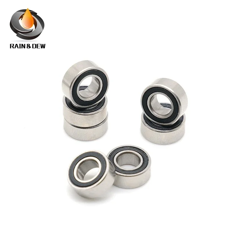 6PCS 698RS Bearings Black Sealed 8x19x6 mm ABEC-7 698rs Shaft Ball Bearing Parts For Hobby RC Car Truck