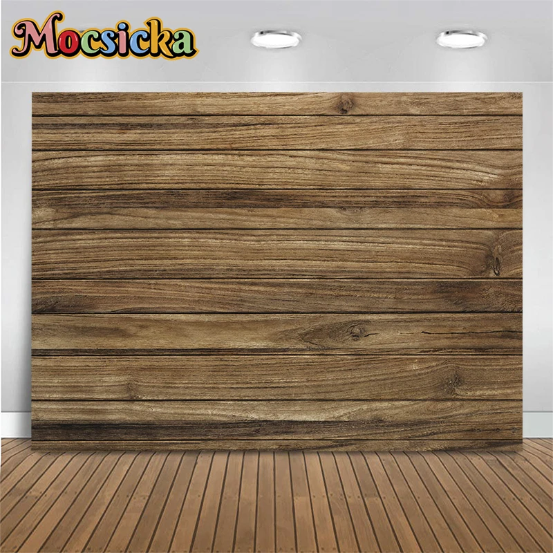 Mocsicka Wood Floor Photo Background Photography Soft Fabric Washable Newborn Baby Backdrops Wedding Birthday Party Decor Banner