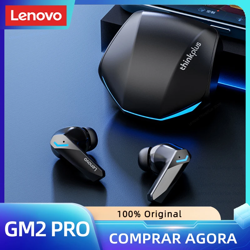 Original lenovo gm2 pro 5.3 fone de ouvido bluetooth sem fio fones baixa latência chamada hd modo duplo gaming headset com microfone