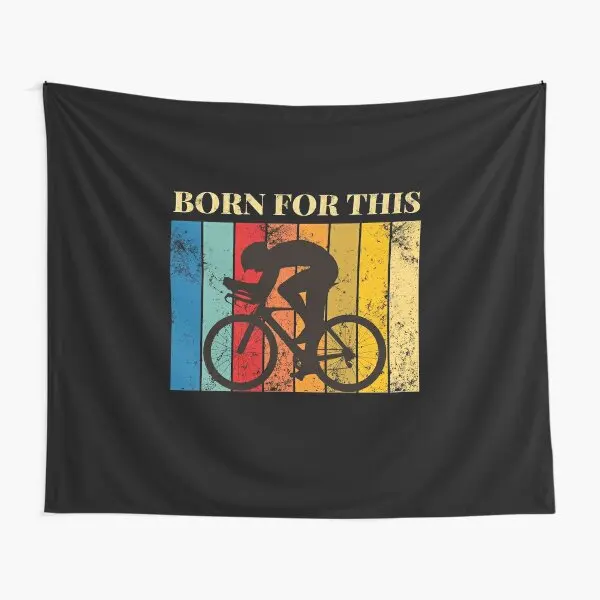 Cycling Tapestry Boho Pop Art Bicycle Illustration Tapestry Aesthetic Home Decor Wall Hanging for Bedroom Living Room Dorm