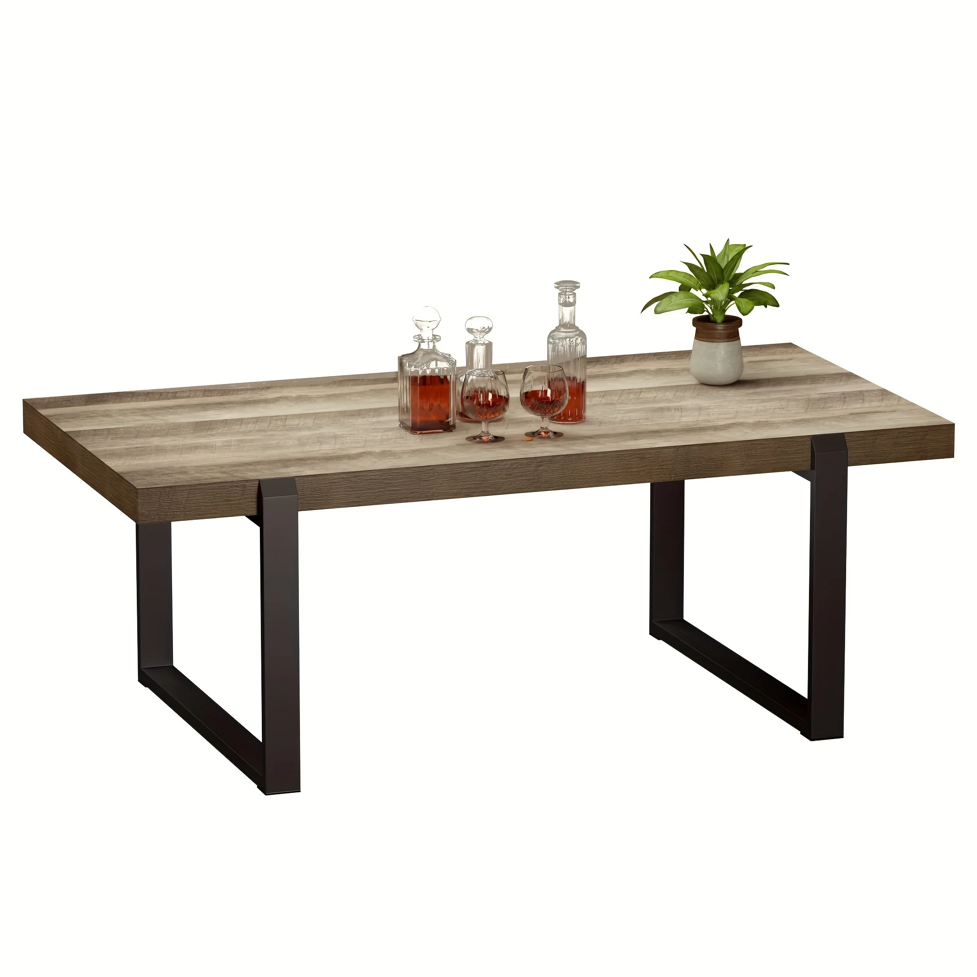 Coffee Tables For Living Room - 47 Inches Modern Coffee Table Rectangle Wooden Coffee Tables,