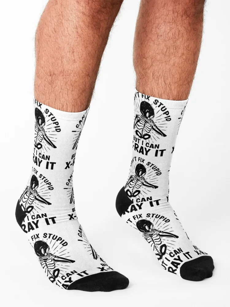 I Can\'t Fix Stupid Radiology Tech Radiologist Xray Socks Funny socks sport socks Men\'s Socks Luxury Women\'s