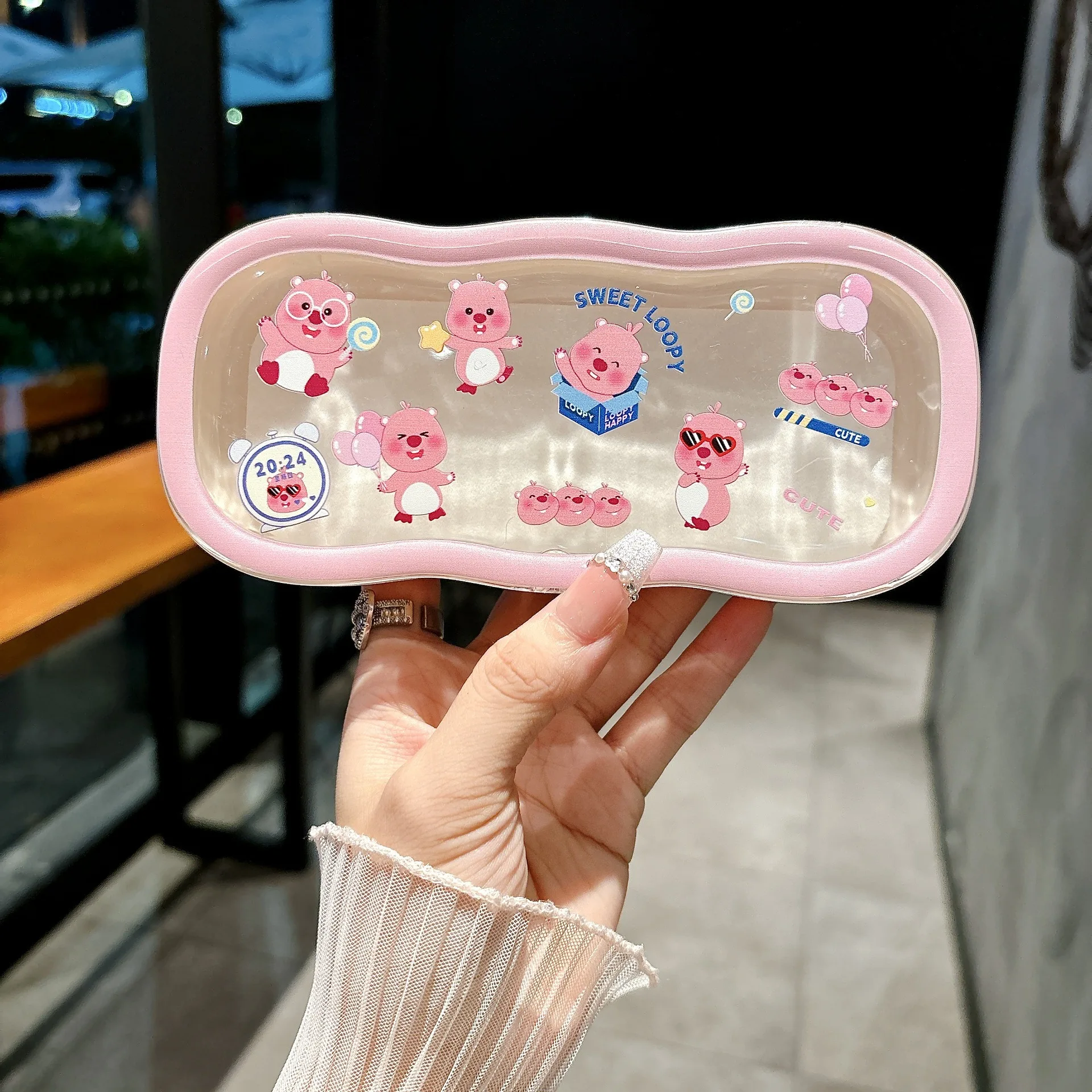 New Loopy Glasses Case Cute Storage Box Anime Kawaii Cartoon Transparent Sunglasses Protective Case Gifts for Girl