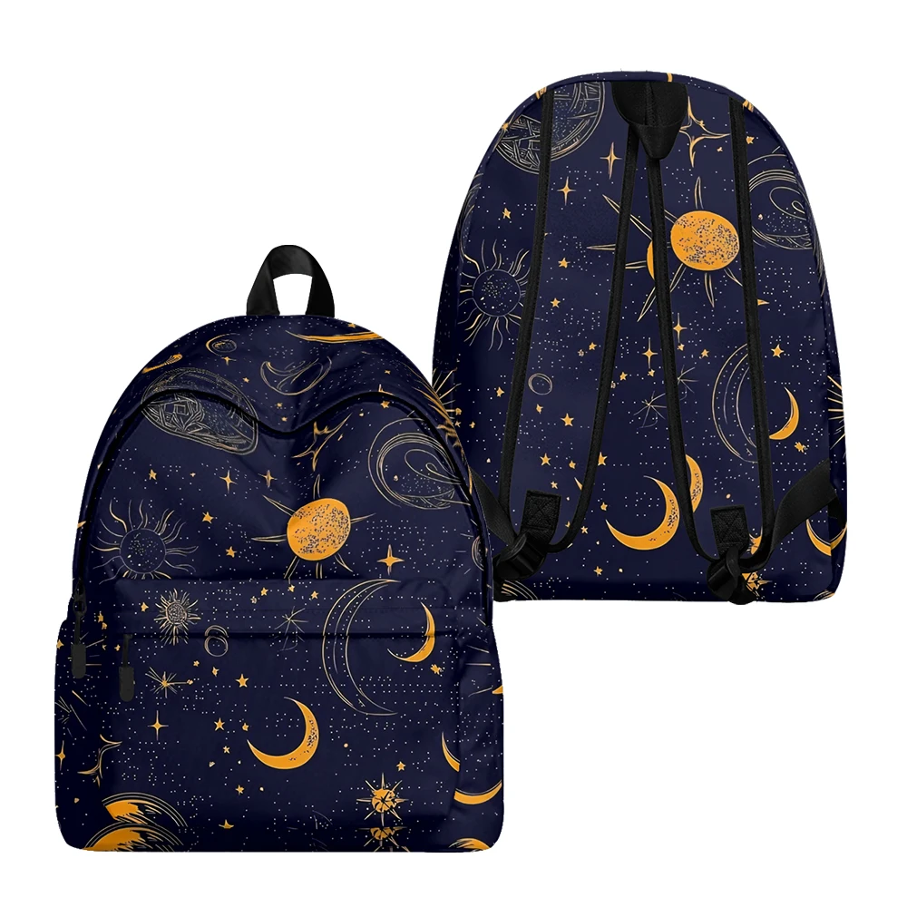 Galaxy Sun Moon Planets Printed Backpack Pencil Bags Adjustable Straps Galaxy Lightweight School Bag Travel Teens Students Sets