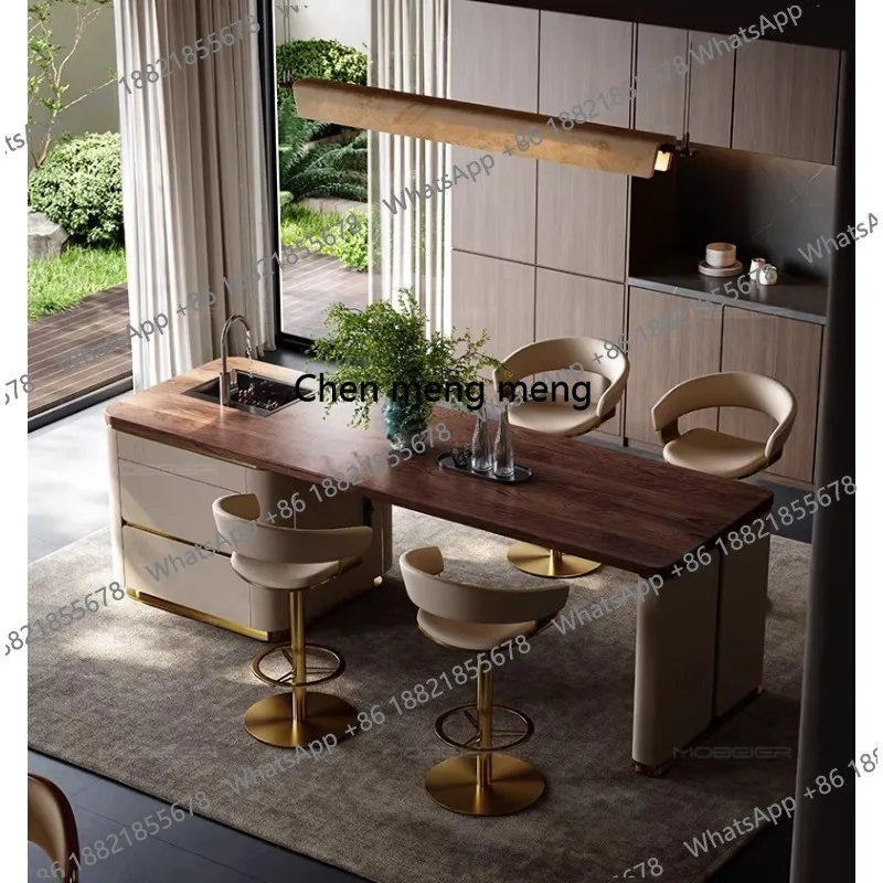 Dining table integrated luxury villa living room modern simple high-end bar dining table