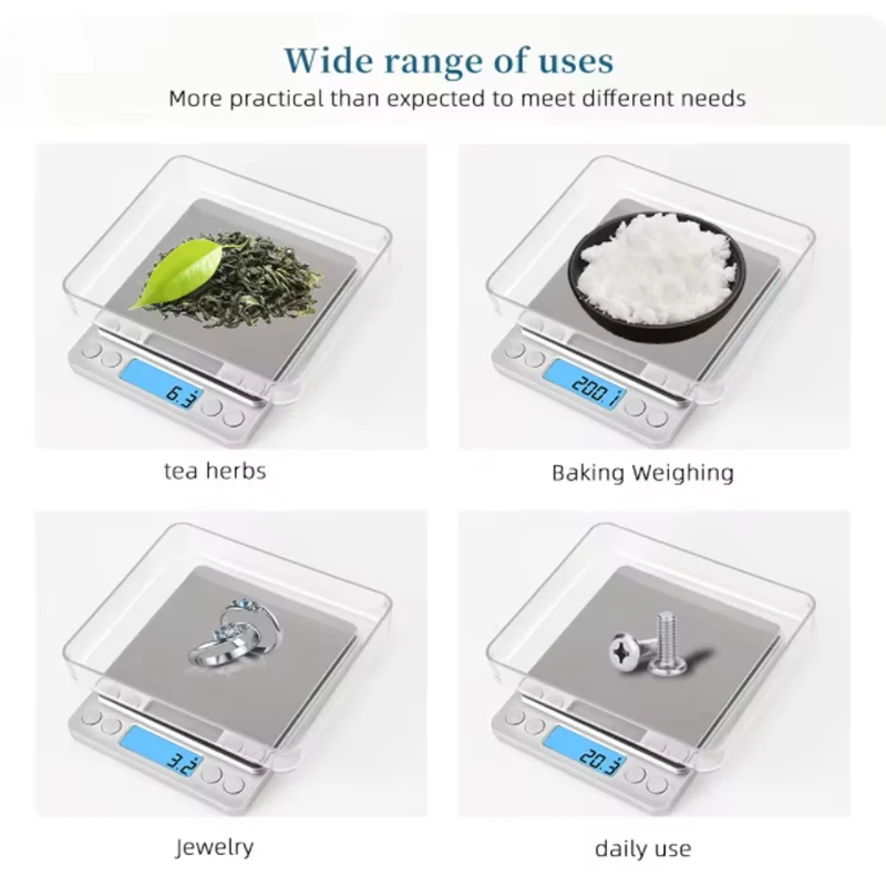 Portable weighing 3Kg/500G digital scale Precision scale Jewelry weighing food after diet balance measurement LCD electronics