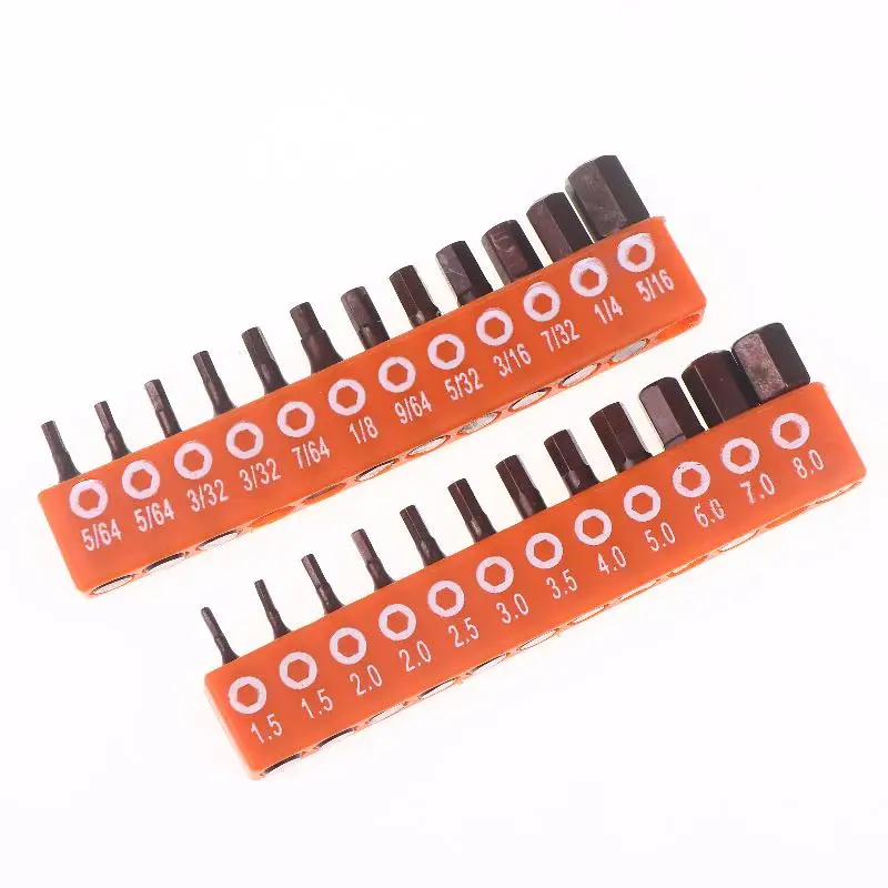 12/24[cs 25mm Hex Shank Magnetic Hexagonal Screwdriver Bit Set With Storage Strip