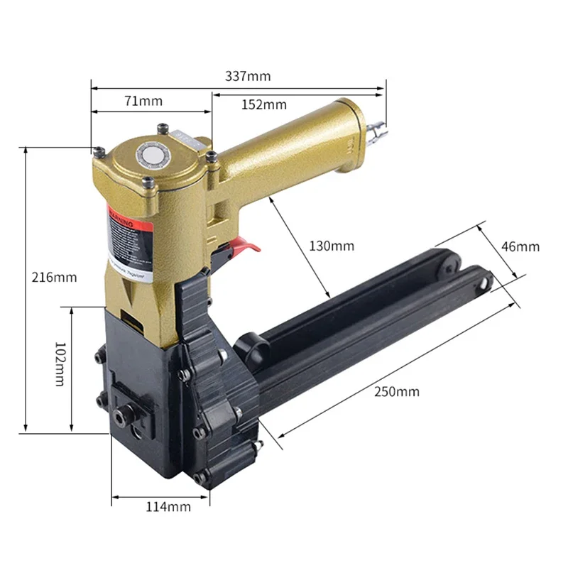 Nuova macchina per sigillare pneumatica Sigillatura del cartone Sigillatura della superficie Chiodatrice Macchina imballatrice Pistola per chiodi Pelle di carta