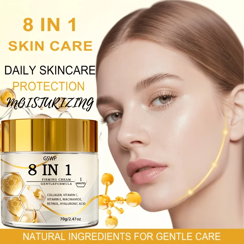 Crema hidratante GSWP 8 en 1, que contiene ácido hialurónico, colágeno y otros ingredientes. 70g/140g