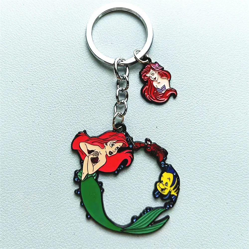 Disney A Pequena Sereia Princesa Anime Cartoon Metal Keychain, Presentes para Mulher