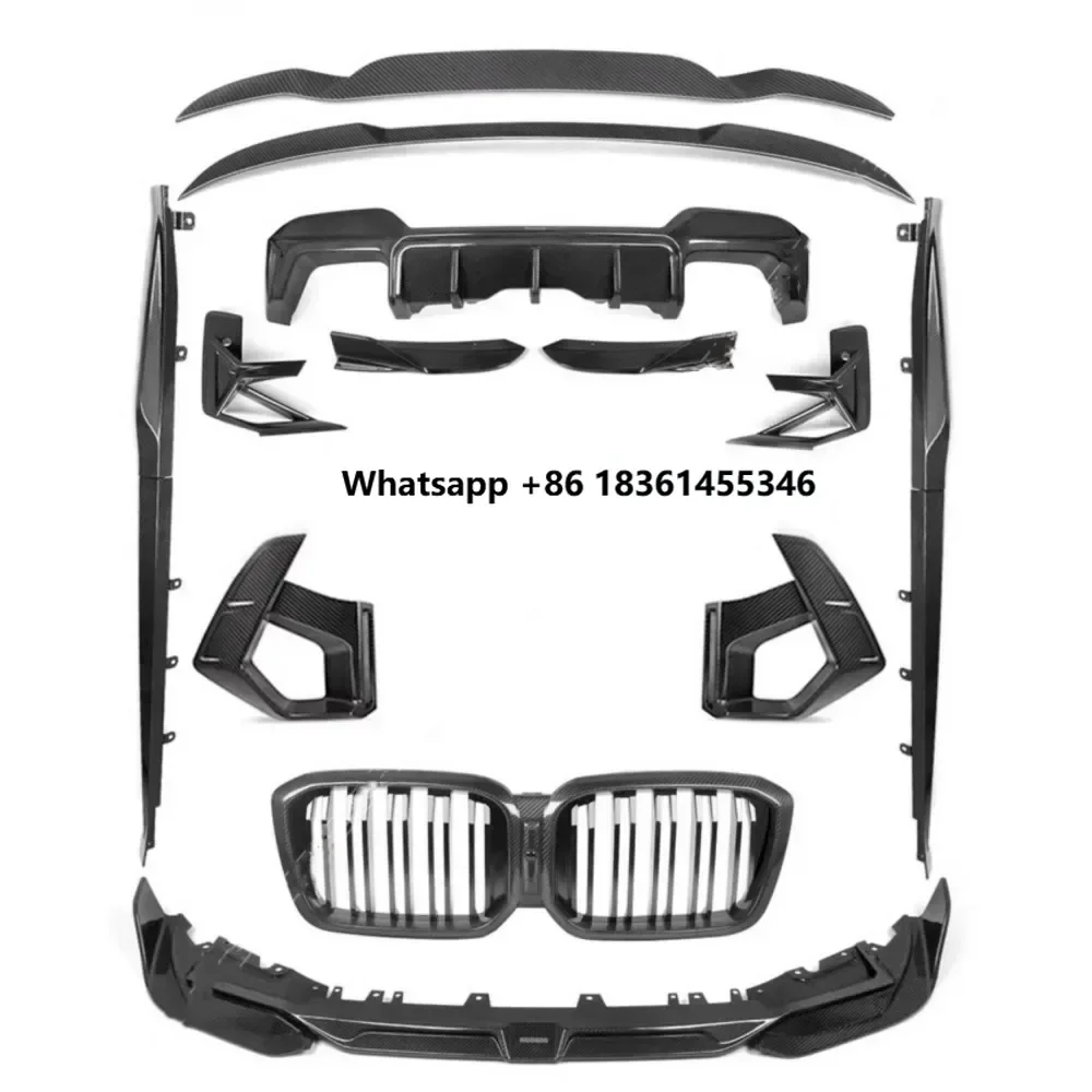 Carbon Fiber Front Rear Lip Shovel Assembly For X3M F97 2022-23 Modified Grille Mask Side Skirt Tail Wing  Auto Accessories