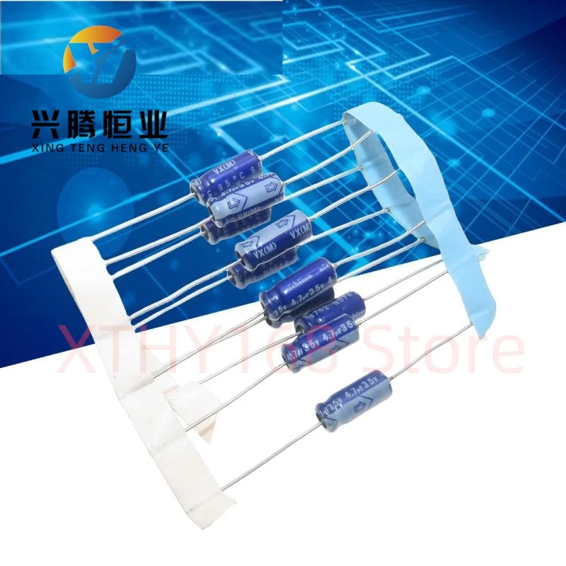 10PCS imported horizontal axial polarized filter electrolytic capacitor 35v 4.7uf 5X13mm