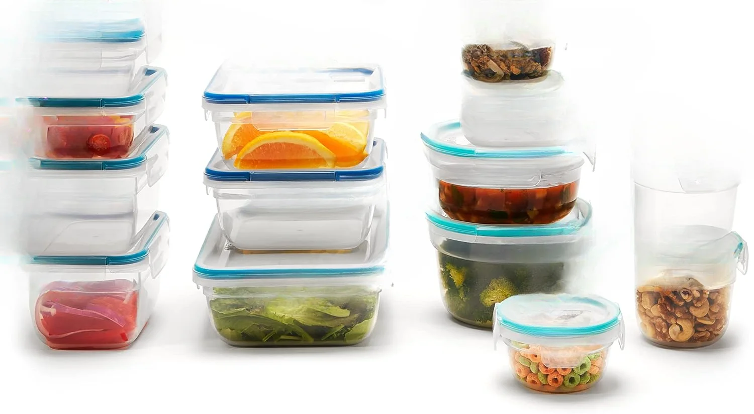 Total Solutions 28-Pc Plastic Food Storage Container Set, Pantry Organization and Storage, Meal Prep Containers