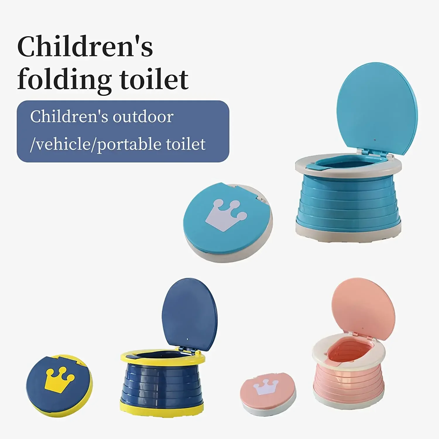 2023 New Product  Foldable Stretchable baby travel foldable potty toilet seat folding camp  Emergency Plastic Foldable for kids