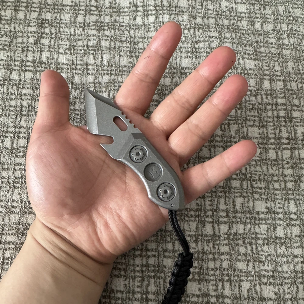 Titanium Alloy DC53 Crowbar with Carbon Fiber Sheath Bottle Opener Outdoor Multifunction EDC Tools