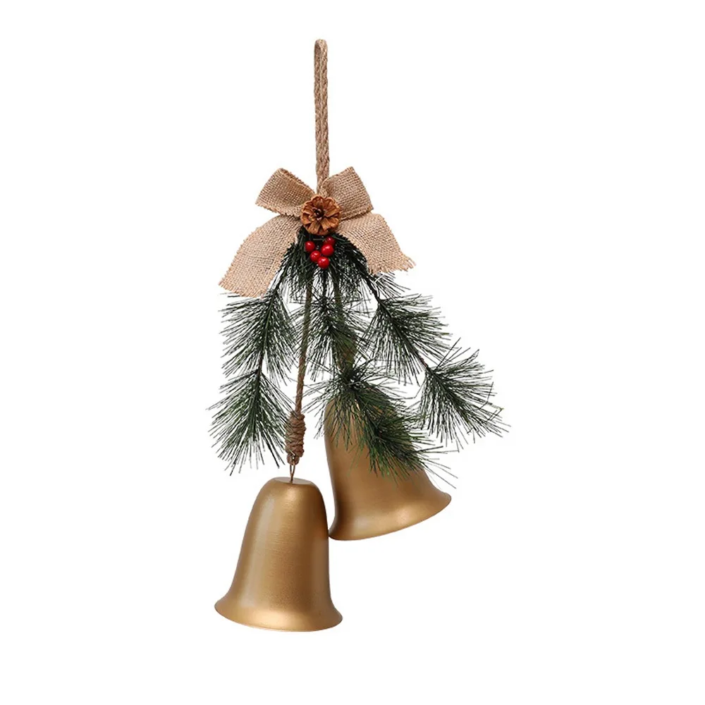 

Vintage Christmas Tree Bow Bells Wall Hanging Handmade Christmas Chime Bells Large Bells Decorative Bells Xmas Tree