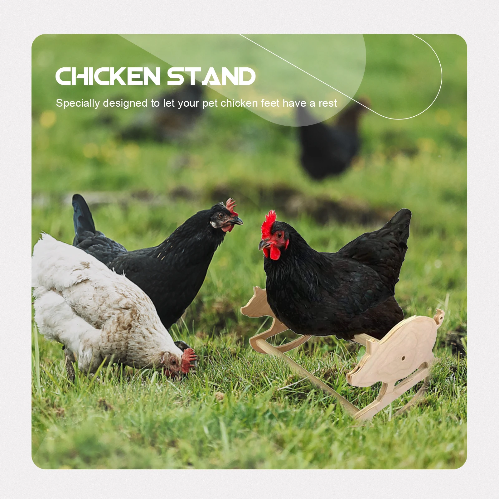 

Wooden Stand Hen Plaything Rooster Standing Frame Rack Khaki