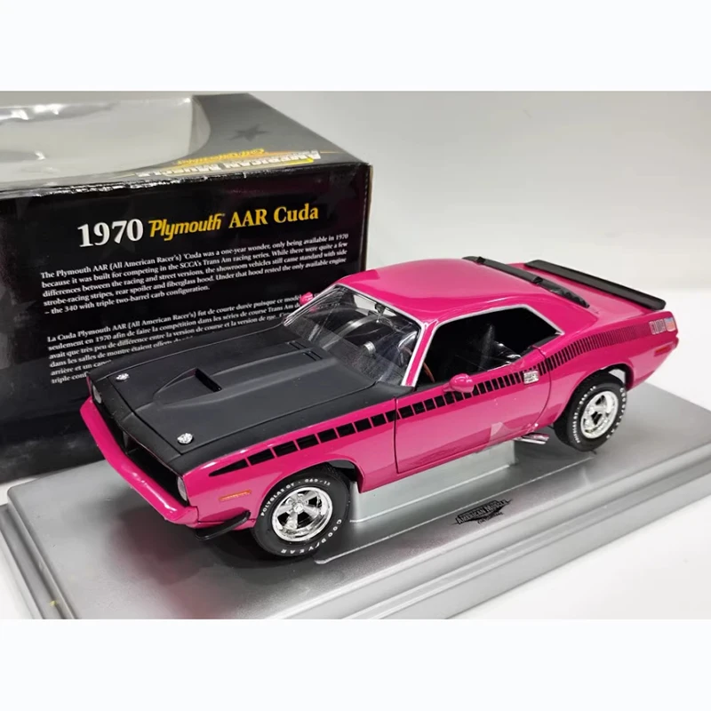 

Литой под давлением масштаб 1:18 1970 Plymouth CUDA, коллекционная модель из сплава для взрослых, классическая коллекция, украшение, подарочные игрушки, статический дисплей