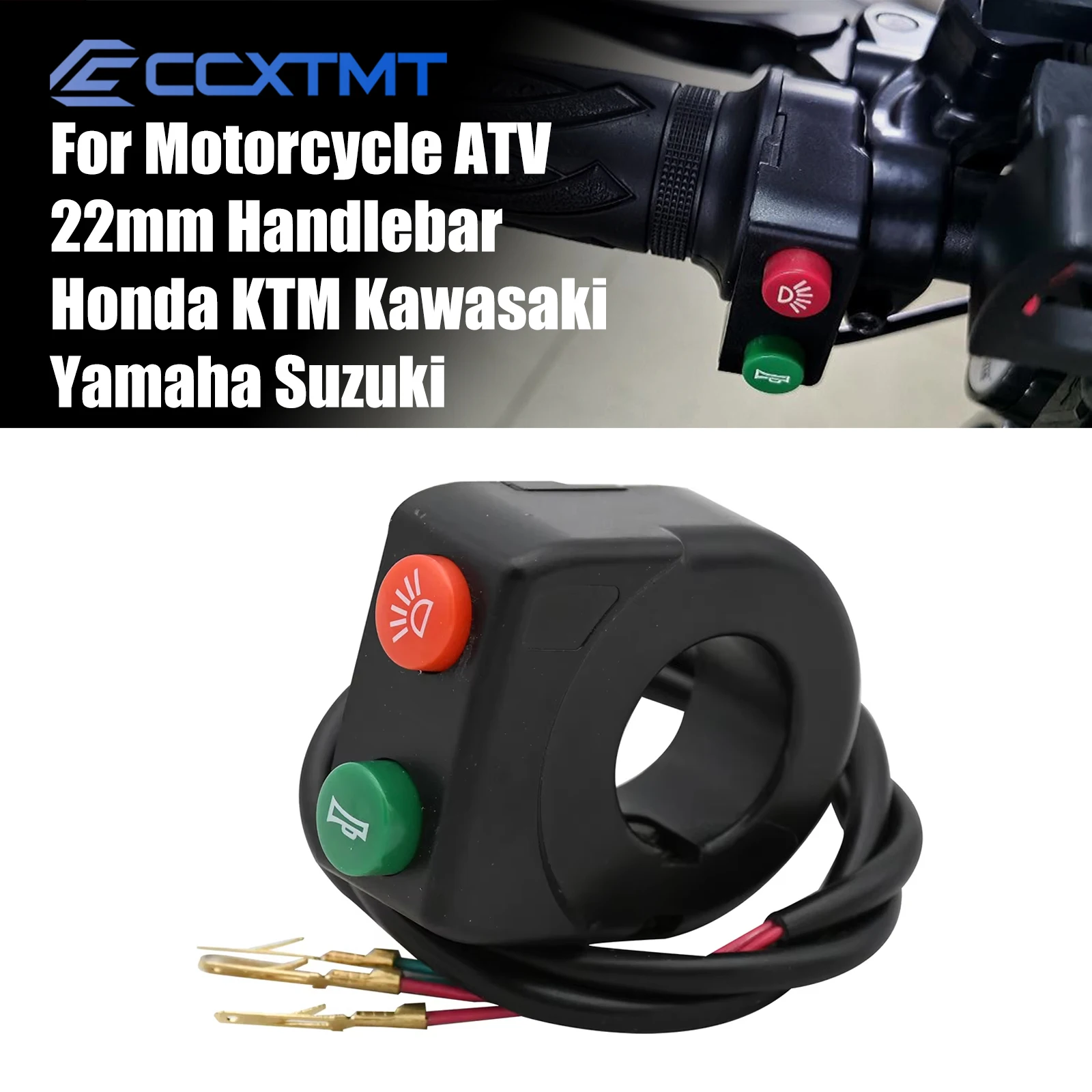 Electric Bicycle Scooter Motorcycle 22mm Handlebar Universal ON/OFF Switch Light Horn Switch For Ktm Yamaha Kawasaki Etc Honda