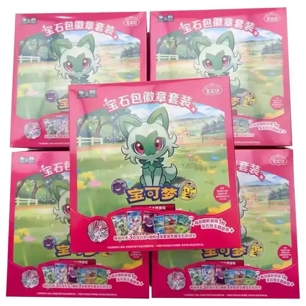 ポケモンtcg中国版ジェムパックバッジセット-ランダムコレクタブルカードバッジ-ホビーコレクションファン向け