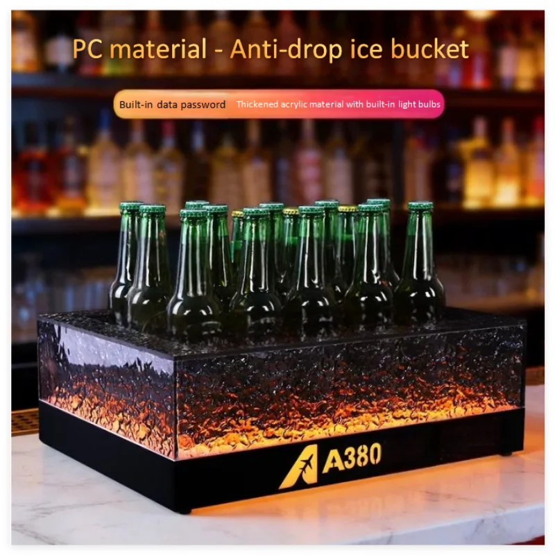 2026 Bar Illuminating Ice Bucket KTV Beer Basket Ice-Frozen Champagne Bucket Beer Frame PC Shockproof Beverage Frame Ice Bucket