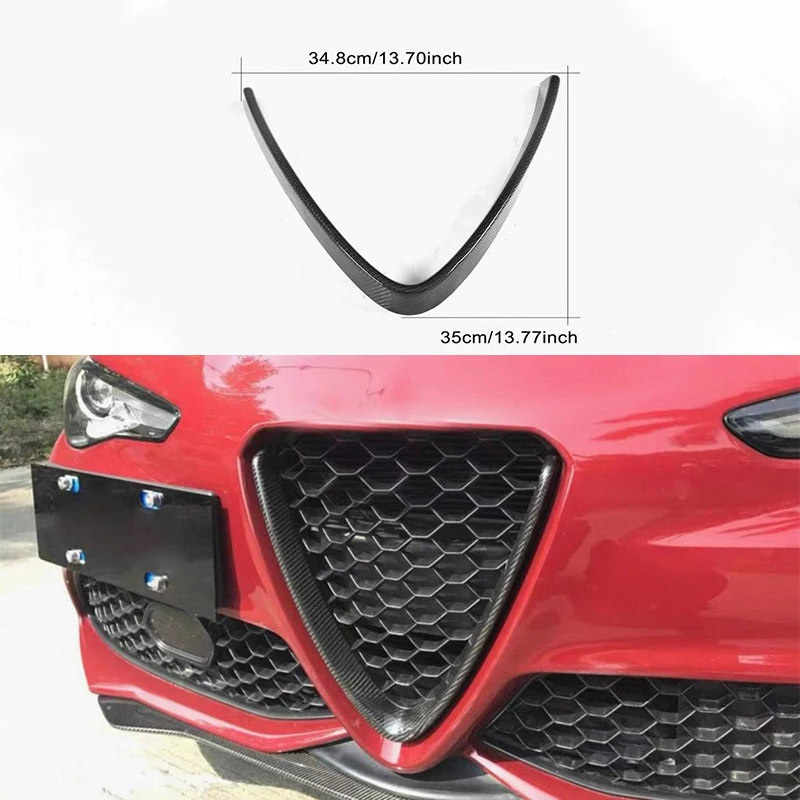 

Подходит для Alfa Romeo Giulia Stelvio 2017-2022, высококачественная передняя решетка из углеродного волокна, декоративная рамка, аксессуары