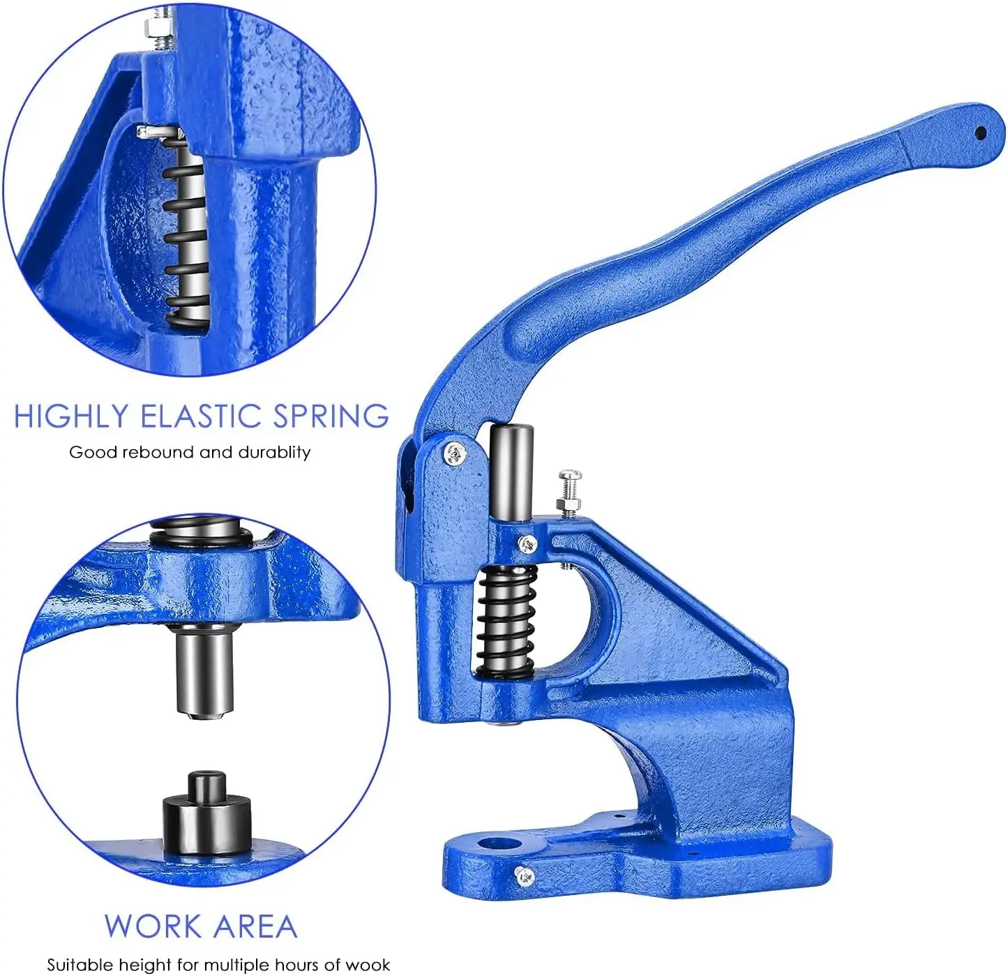 Set di strumenti per punzonatura per occhielli, bottoni automatici, occhielli metallici, fornito con 3 matrici, 3000 occhielli dorati e argento,