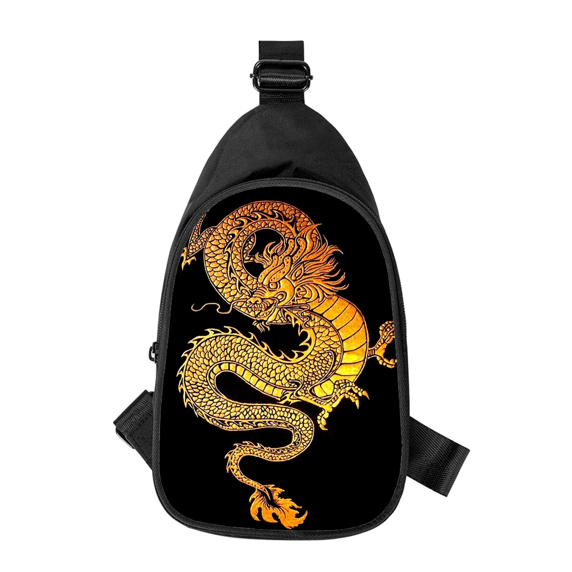 Loong CHINA Chinese dragon Print New Men Cross Chest Bag Diagonally Women Shoulder Bag Husband School Waist Pack Male chest pack