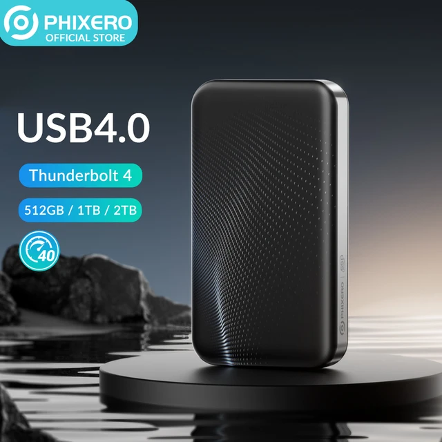 PHIXERO Portable SSD 40Gbps Thunderbolt 4 USB 4.0 up to 3150MB s External Solid State Drive 2TB 1TB 512GB Type C for Laptop PC AliExpress